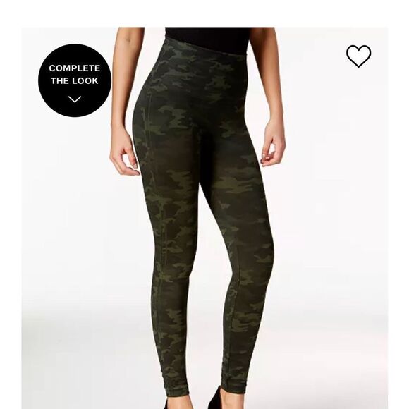 NWT Spanx Look At Me Now Green Camo Seamless Leggings - Picture 3 of 3